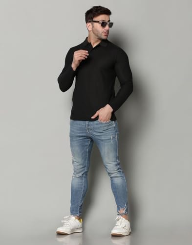 Image of INKKR Men's Combo Polo Neck Cotton Blend Solid T-Shirt (Pack of 2)