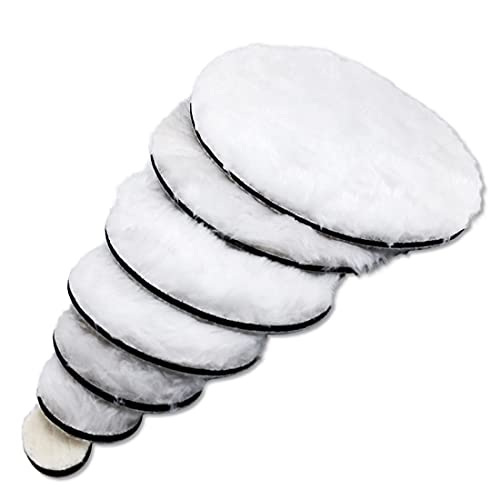 Image of DIY Crafts 4 Pcs, 7 inch inch Fur Wool Pad, Car Polishing Soft Wool Auto-Stick Pad Buffing Clean Polisher Kit For Industry Furniture Glass Car Steel Tableware Precise (4 Pcs, 7 inch inch Fur Wool Pad)