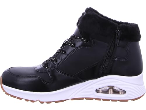 Skechers Kids Girls Street Uno-Cozy On Air Sneaker, Black/Rose Gold, 2.5 Little Kid