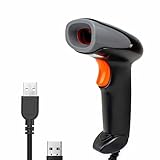 VENREA Wireless Barcode Scanner, USB Cordless 1D Laser Barcode Reader Handhold Bar Code Scanner with USB Receiver and 3.28ft Cable for Warehouse, Store, Supermarket, Black (VENREA-W6811-1D)