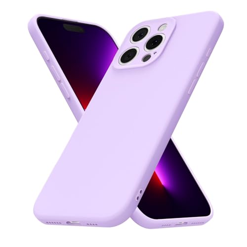 uvcoat for iPhone 13 Pro Case Silicone Phone Case, Slim Thin Soft Rubber Gel Cases for Women Girls, Cute Matte TPU Phone Cover with Full Camera Protection, Minimalist Plain Design, Purple Lavender