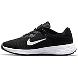 Nike Jungen Revolution 6 Flyease Sneaker, Black White Dk Smoke Grey, 37.5 EU