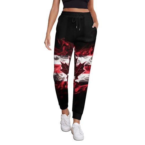 US Canada Flag Women's Joggers Lounge Pants XL