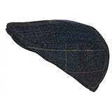 Nyls Création Béret Casquette Patchwork Bleue et Noire en Laine Style Anglais Uxwel   Taille Unique   Bleu