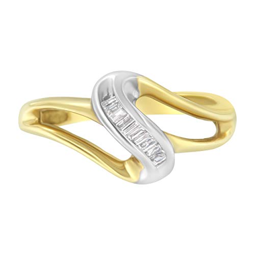 Haus of Brilliance 14K Two-Toned Gold Baguette Cut Diamond Ring (1/10 cttw, I-J Color, I1 Clarity)