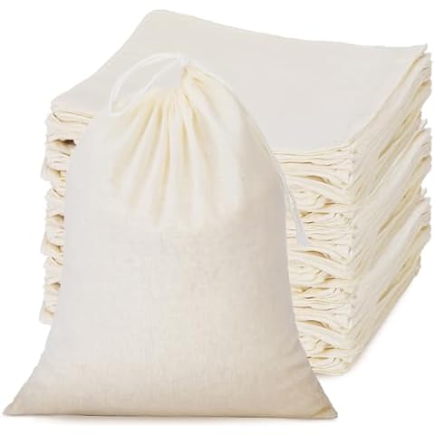 Tatuo 50 Pieces 4 x 6 Inches Muslin Cotton Drawstring Bags Canvas Linen Sachet Bag Reusable Empty Gift Pouch for Party Home Supplies Cover