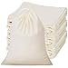 Tatuo 50 Pieces Cotton Drawstring Bags Muslin Bag Sachet Bag for Wedding Party Home Supplies (4 by 6 Inches)