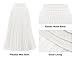 DRESSTELLS White Pleated Midi Long Holiday Party Skirts for Women, Aline High Waisted Caual Office Work Flowy Chiffon Skirt 2025 XL