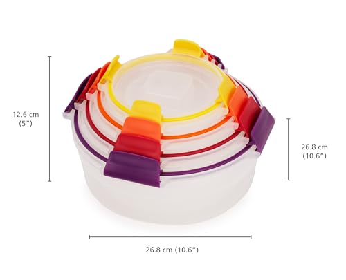 Image of Joseph Joseph Nest Lock 16-piece Plastic BPA Free Food Storage Container Set with Lockable Airtight Leakproof Lids - Multicolor