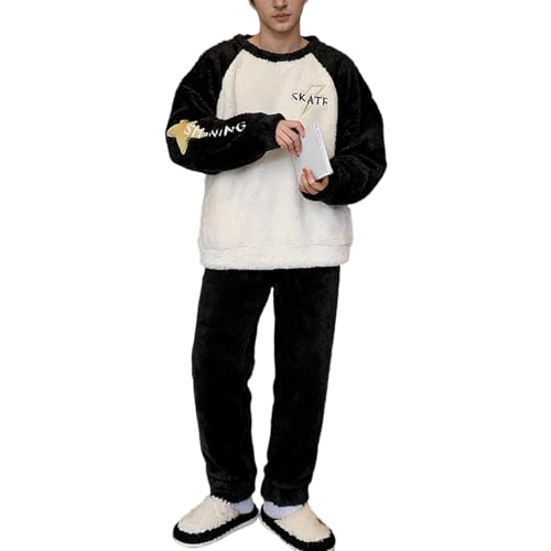 Pyjama en molleton homme chaud hiver ensemble de nuit confortable rembourré