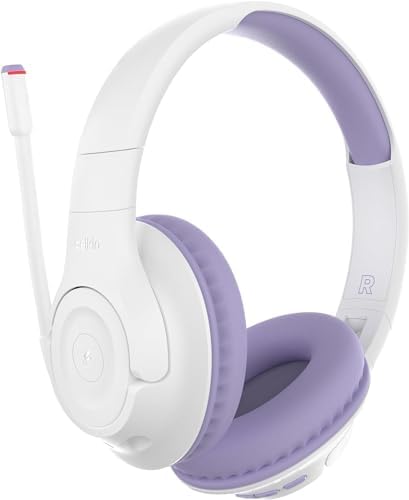 Belkin Casque bluetooth sans fil SoundForm Inspire pour enfants (apprentissage en ligne, voyage, microphone intégré, compatible avec l'iPhone, l'iPad, le Galaxy, etc.)