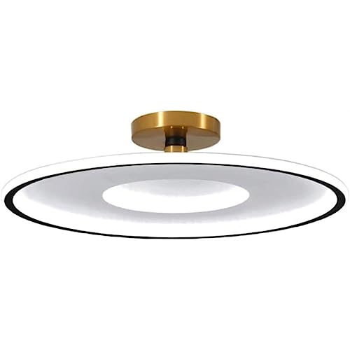 Plafonnier LED rond 55cm noir et or dimmable avec télécommande salon