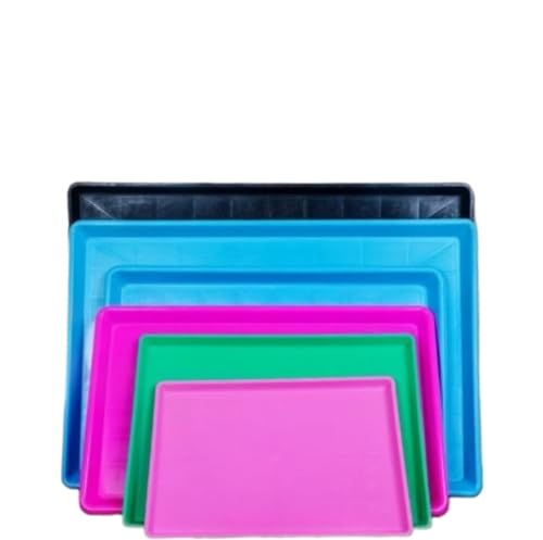 Tuyiutm ペットフードマット交換トレイ、犬ケージに最適、犬ケージトレイ交換、水や食べ物のこぼれを防止、食器洗い機対応、尿トレイ、犬、ウサギ、アヒル、ニワトリ、ムクドリ、ハト用のプラスチックトレイ (ピンク,49.5*35*3cm)