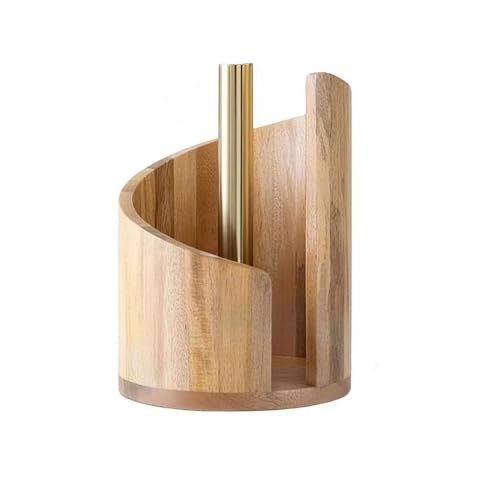 Support à papier essuie-tout en bois massif - Porte-rouleau de papier de cuisine autoportant, support antidérapant pour rouleau de cuisine, salle de bain,...