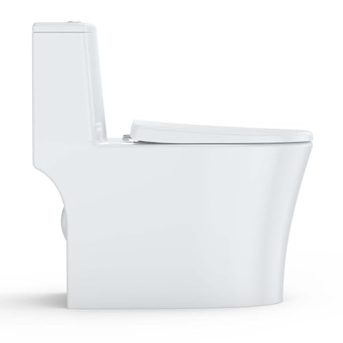 Image of One Piece Toilet - Elongated Ceramic Design, Soft Closing PP Toilet Cover, Easy Clean Surface, Water Efficient Flush, Compact Durable Build