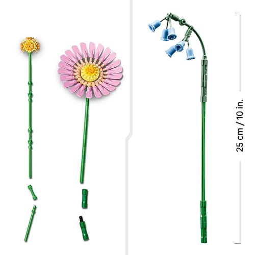 Botanicals Bouquet di Fiori Estivi con Campanule, Rosa, Tulipano e Altri Fiori Finti - Decorazione Floreale di Casa - Gioco di Natale per Bambine da 9 Anni in su - Regalo di Compleanno - 10347 - Lego - Immagine 2