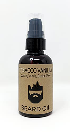 OakCityBeardCo. - Tobacco Vanilla - 2 Ounce - Beard Oil - Beard Conditioner - Tobacco - Vanilla - Guaiac Wood