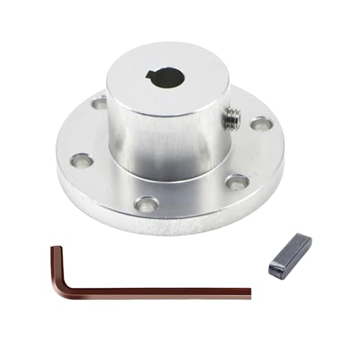 MiJunHD Aluminum Alloy Flange Coupling, 8 mm Inner Dia with Locking Key Slot, Flange Shaft Connector for Connecting Motor and Wheel DIY Model RC Parts (1Piece）