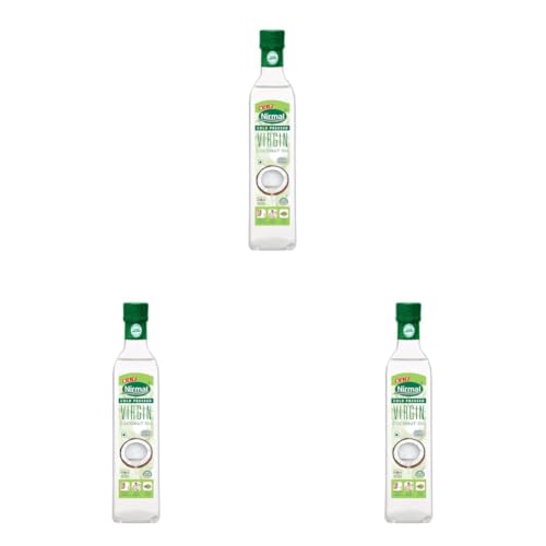 Image of KLF Nirmal Cold Pressed Virgin Coconut Oil | 250 ml | Packaged in Glass Bottle | Great for Cooking, Skin Care & Hair Care | Natural & Edible (Pack of 3)