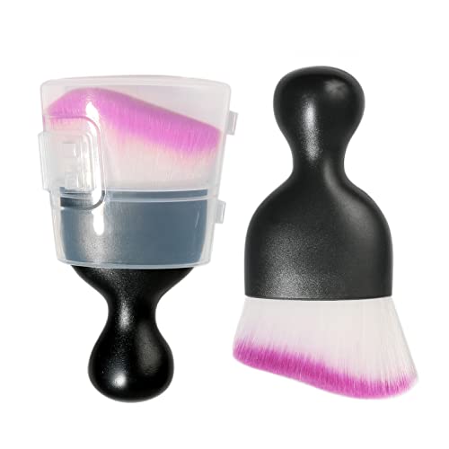 Image of AOCISKA Car Interior Detailing Brush,Soft Bristle Cleaning Brush Car Detailing Brush Dusting Brush,Car Interior Cleaning Tool,Auto Detail Brush Car Dash Duster Brush (Black&Purple with Cap)
