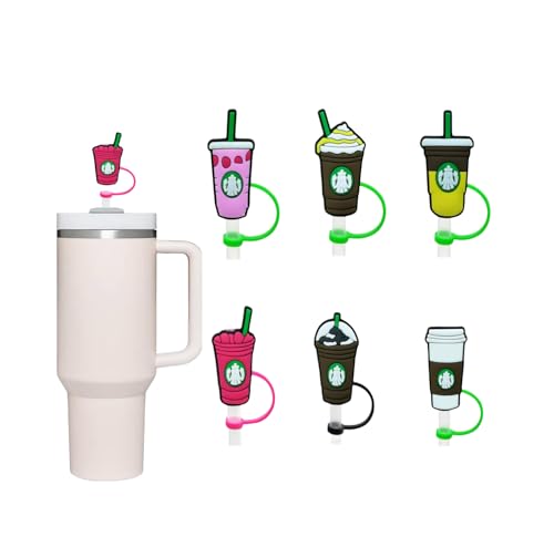 Silicone Straw Cover Cap for Stanley Cup, Straw Topper Compatible with 8mm 20&30 Oz Stanley Tumbler, Dust-Proof Reusable Tips Lids