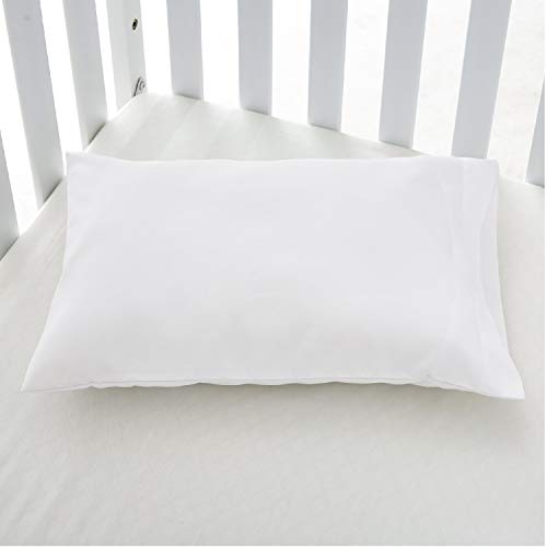 Image of EXQ Home Toddler Pillowcases 13x18 Travel Pillow Case Set of 2, Small Pillow Case Fits Baby Pillow Sized 12x16, 13x18, Kids Pillowcases 2 Pack Machine Washable with Envelope Closure(White)