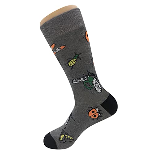 Weird Bug Dress Socks Funny Novelty Crazy Fun Design Men Size 8-12 Cotton Casual Crew Colorful Funky Fancy Socks Gift for Men3