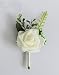 VOANZO 4PCS Boutonniere de boda Artificial PE Rose Flowers Ramilletes para la...