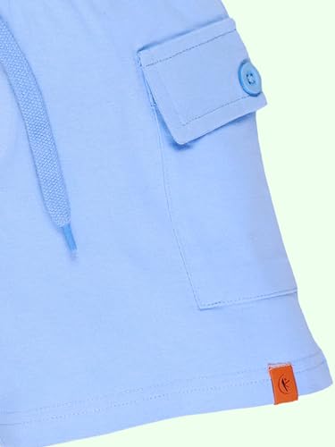 Image of KiddoPanti Boys 100% Cotton Knitted Above Knee Length Basic Cargo Shorts