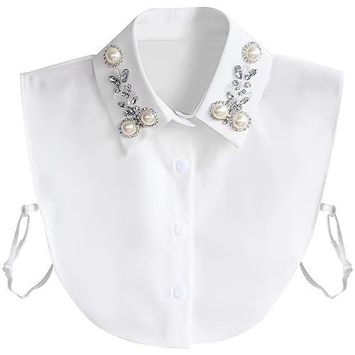 Joyci Diamond Pearl False Collar Peterpan Fake Collar Half Shirt Dickey