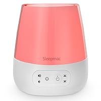 Sleepmac Classic Baby White Noise Machine & Night Light; 20 Soothing Sounds, 13 Night Light Options, Touch Metal Ring, Timer, Memory Option, Power Adapter Included