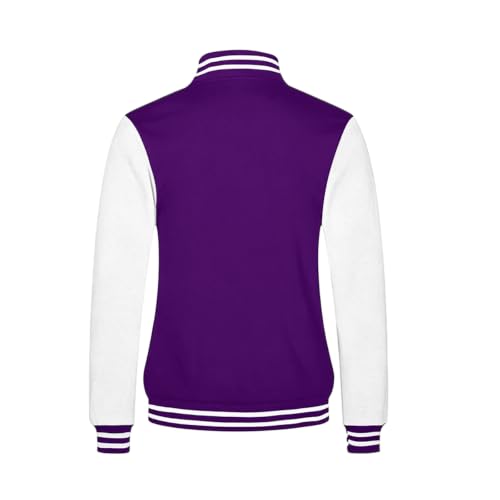 Varsity Jacket for Men Button Down Fleece Streetwear Bomber Jacket - image 8