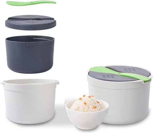 Microwave Rice Cooker, 2L Rice Steamer & Pasta Cooker with Strainer, 2-Layer Microwave Vegetable Steamer Non-stick, Dishwasher Safe, Microwave Steamer for Pasta, Potatoes, Vegetables (Green) Microwave Rice Cooker, 2L Rice Steamer & Pasta Cooker with Strainer, 2-Layer Microwave Vegetable Steamer Non-stick, Dishwasher Safe, Microwave Steamer for Pasta, Potatoes, Vegetables (Green)