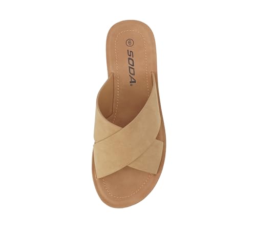 Image of Soda LUCY ~ Women Open Toe Flatform Platform Crisscross Band Upper Fashion Slide Sandals