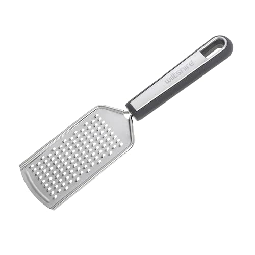 Wiltshire Aspire Fine Hand Grater, Stainless Steel, Grating Chocolate & Cheese, Fine Super Sharp Blade, Zester, Anti-Slip Soft Touch Handle, Grey & Silver, 24x6x1.5cm