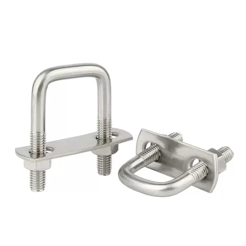 Boulon en U M8x70x70 rigide anti-corrosion lot de 2 pinces à angle droit en acier inox 304
