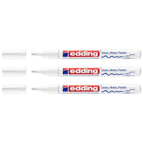 Marqueur Peinture Corinox Edding permanent blanc pointe ronde 1-2mm coupe SH2