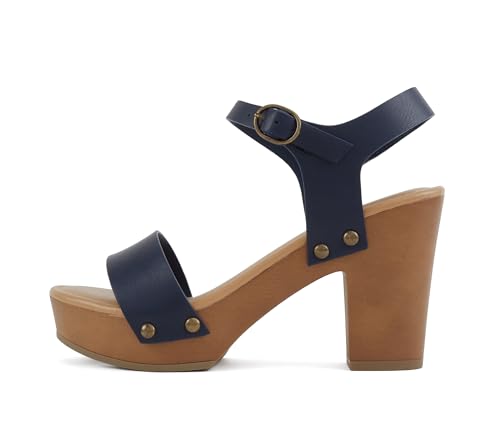 Image of Soda CHIVAS ~ Women's Bold Buckles Studded Wedge Sandal