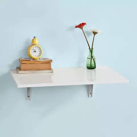 ALBANIO Wall Mounted Table | Folding Laptop Table, Study Table, Office | Foldable Large Desk | Wall Mounting Folding Shelf Multipurpose (23.5X 18 Inches White) 1