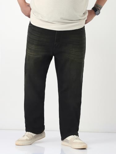 Image of Urbano Plus Men's Straight Fit Heavy Washed Jeans Stretchable