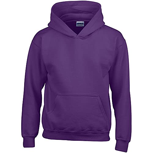 GILDAN Heavy Blend Childrens Unisex Hooded Sweatshirt Top/Hoodie (L) (Purple)