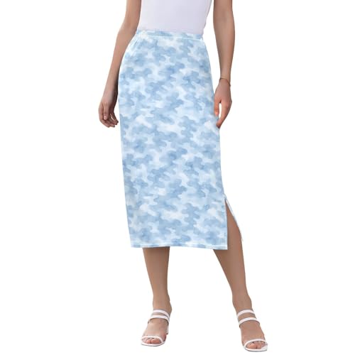 Women's Trendy High Waist Midi Half Skirt Spring Split Beach Skirt