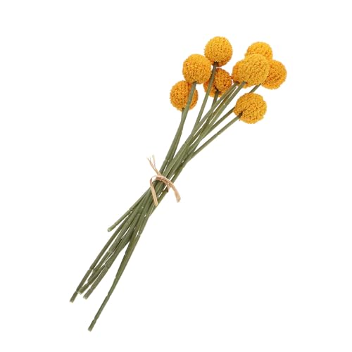 Kichvoe Bouquet en Têtes Artificiels de Orange 9 Chrysanthèmes Plastique