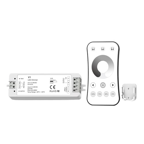 Atenuador LED PWM con mando RF de alta sensibilidad para regular tiras de iluminación de 5V a 36V