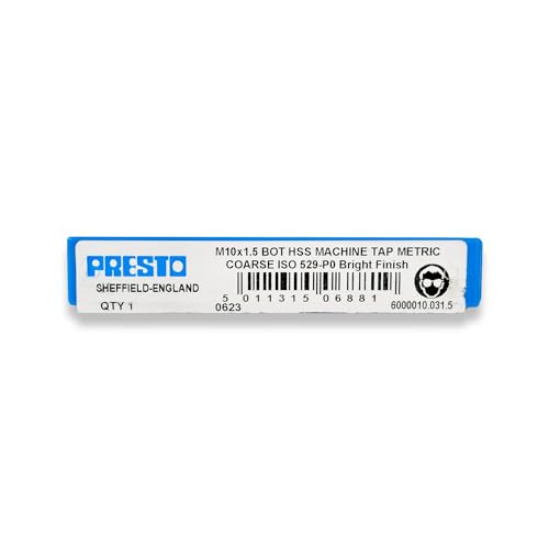 Image of Presto 6000010.031.5 M10x1.5 Metric Coarse Hand Tap - Bottom/Plug