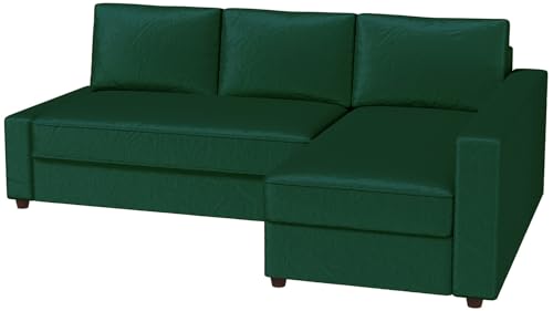 HomeTown Market Velvet Friheten Sofa Cover Green Left