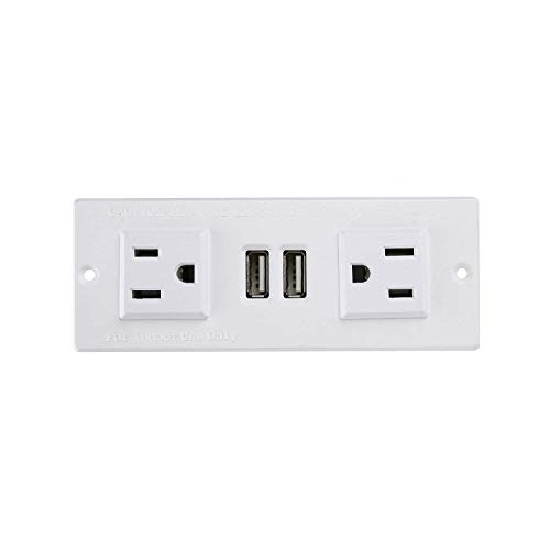 Furniture Recessed Power Strip, Recessed Desk Outlet with USB, In Conference Desk Recessed Power Outlets Socket, Desktop Power Grommet with 6.56ft Power Cord