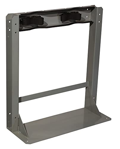 Image of Justrite Steel Gas Cylinder Floor Mount Storage Stand, Holds Two 4 inch-12 inch Cylinder, Made in The USA, 35288