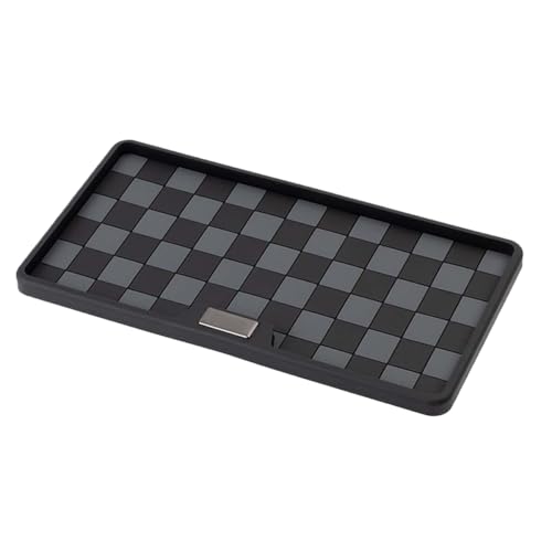 UHANBUT Car Dashboard Non-Slip Mat, PVC Grid Multifunctional Auto Storage Tray, Universal Vehicle Organizer Sticky Gripping Pad for Smartphone, GPS, Keys, Sunglasses, Number Plate (Black Grey)