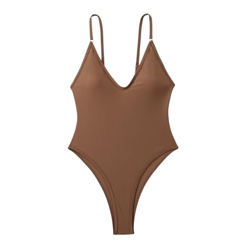 Bikini noir uni dos nu avec un décolleté plongeant serré en L - 4